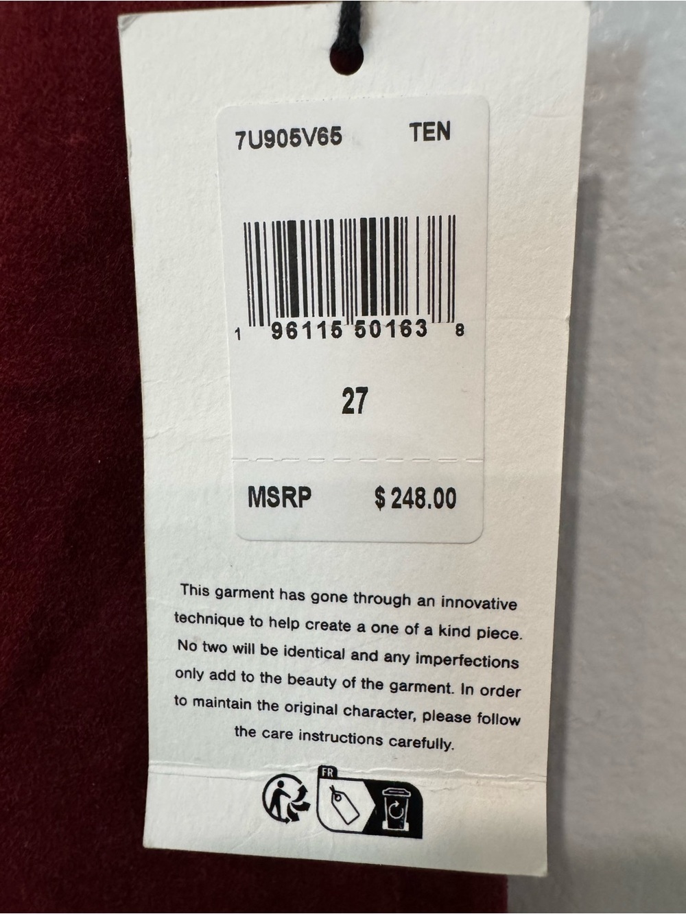 7 For All Mankind Classic Flare Jeans Womens 27 Red Velvet High Rise Ali NWT - Picture 6 of 16